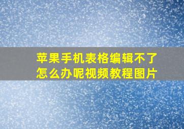 苹果手机表格编辑不了怎么办呢视频教程图片