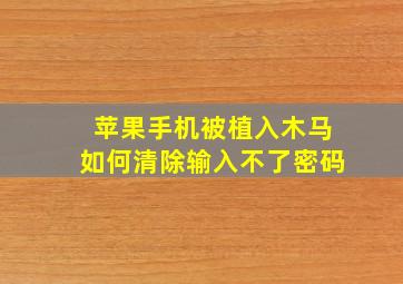 苹果手机被植入木马如何清除输入不了密码