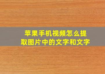 苹果手机视频怎么提取图片中的文字和文字