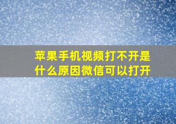 苹果手机视频打不开是什么原因微信可以打开