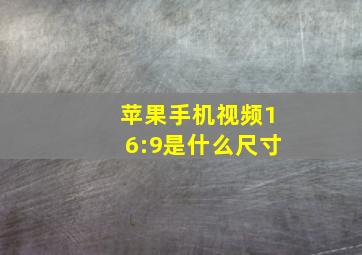 苹果手机视频16:9是什么尺寸