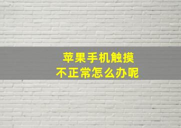 苹果手机触摸不正常怎么办呢