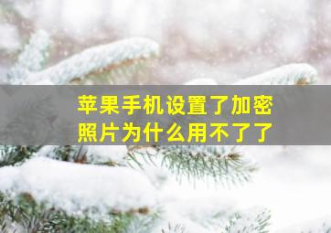 苹果手机设置了加密照片为什么用不了了