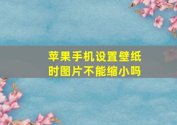 苹果手机设置壁纸时图片不能缩小吗