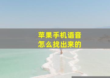 苹果手机语音怎么找出来的