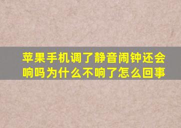 苹果手机调了静音闹钟还会响吗为什么不响了怎么回事