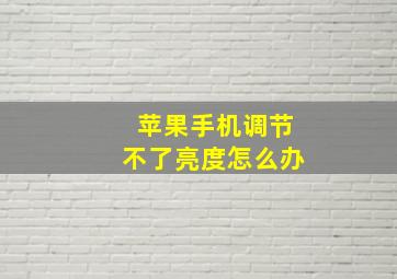 苹果手机调节不了亮度怎么办