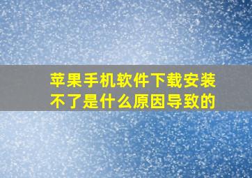 苹果手机软件下载安装不了是什么原因导致的