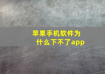 苹果手机软件为什么下不了app