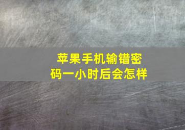 苹果手机输错密码一小时后会怎样