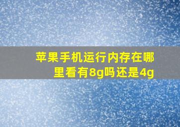 苹果手机运行内存在哪里看有8g吗还是4g