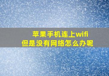 苹果手机连上wifi但是没有网络怎么办呢