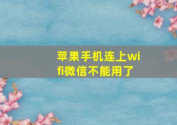 苹果手机连上wifi微信不能用了