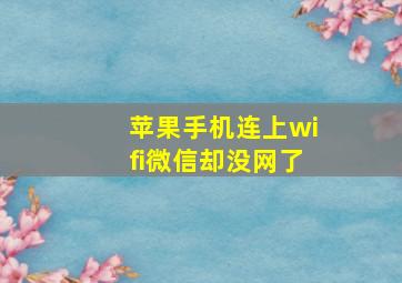 苹果手机连上wifi微信却没网了