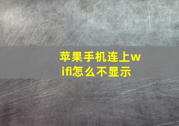 苹果手机连上wifi怎么不显示