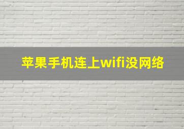 苹果手机连上wifi没网络