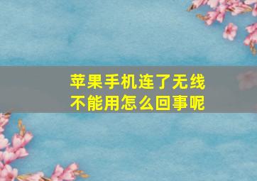 苹果手机连了无线不能用怎么回事呢