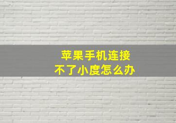 苹果手机连接不了小度怎么办