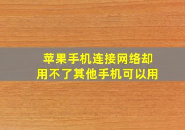 苹果手机连接网络却用不了其他手机可以用