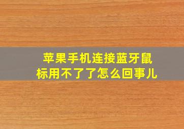 苹果手机连接蓝牙鼠标用不了了怎么回事儿