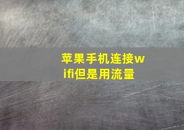 苹果手机连接wifi但是用流量