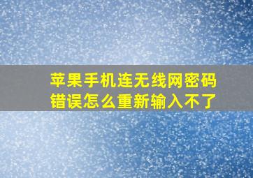 苹果手机连无线网密码错误怎么重新输入不了