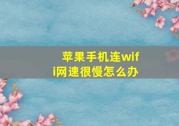 苹果手机连wifi网速很慢怎么办