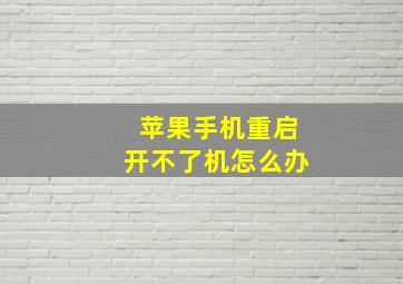 苹果手机重启开不了机怎么办