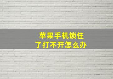 苹果手机锁住了打不开怎么办