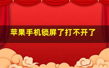 苹果手机锁屏了打不开了