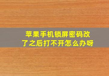 苹果手机锁屏密码改了之后打不开怎么办呀