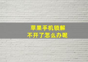 苹果手机锁解不开了怎么办呢