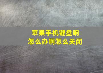 苹果手机键盘响怎么办啊怎么关闭