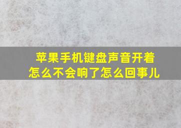 苹果手机键盘声音开着怎么不会响了怎么回事儿