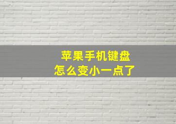 苹果手机键盘怎么变小一点了