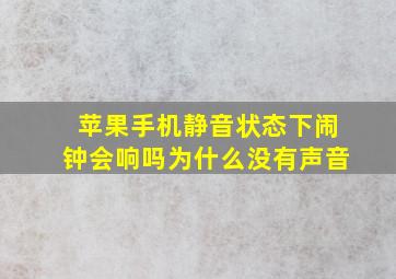 苹果手机静音状态下闹钟会响吗为什么没有声音