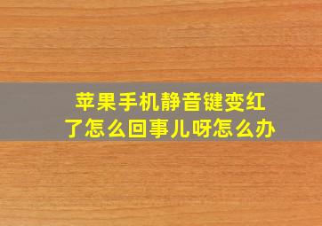 苹果手机静音键变红了怎么回事儿呀怎么办