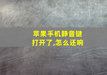 苹果手机静音键打开了,怎么还响