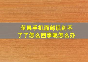 苹果手机面部识别不了了怎么回事呢怎么办