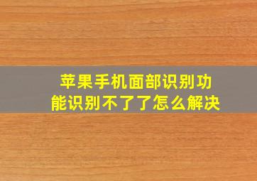 苹果手机面部识别功能识别不了了怎么解决