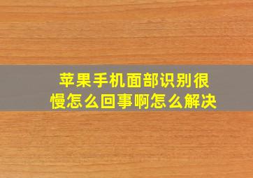 苹果手机面部识别很慢怎么回事啊怎么解决