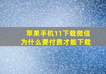 苹果手机11下载微信为什么要付费才能下载