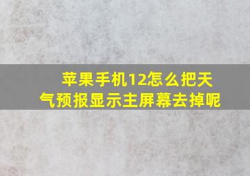 苹果手机12怎么把天气预报显示主屏幕去掉呢