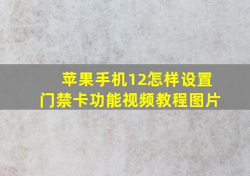 苹果手机12怎样设置门禁卡功能视频教程图片