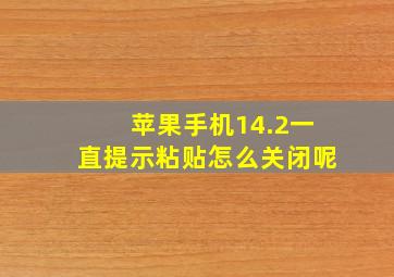 苹果手机14.2一直提示粘贴怎么关闭呢