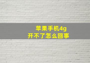 苹果手机4g开不了怎么回事