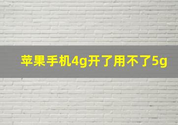 苹果手机4g开了用不了5g