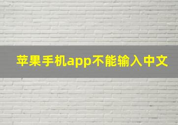 苹果手机app不能输入中文