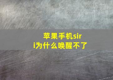 苹果手机siri为什么唤醒不了