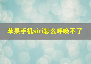 苹果手机siri怎么呼唤不了